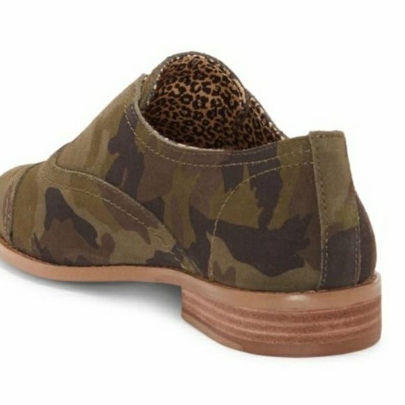 *NEW 1.STATE SUEDE CAMO PRINT SLIP ON LOAFERS FLATS OXFORDS SIZE 5.5 GREEN BROWN - Picture 7 of 10